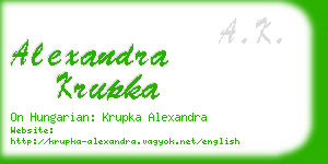 alexandra krupka business card